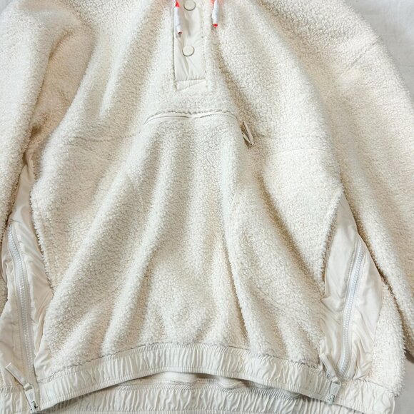 Free People FP Movement Was She Fuzzy Sherpa White Cream Hoodie Pullover Sz S - Picture 6 of 12